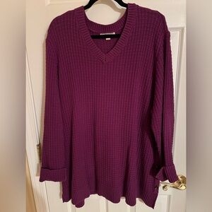Woman Within Deep Purple Knit Sweater Top